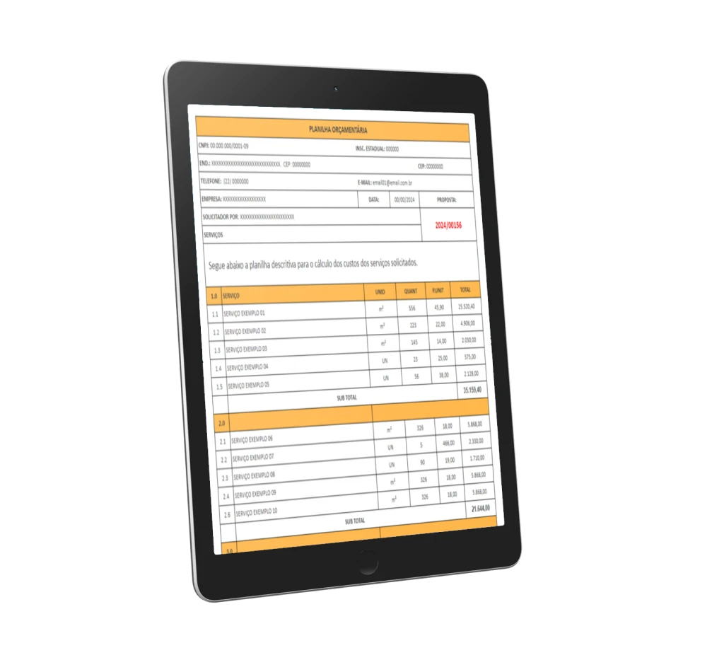 Modelo de Orçamento Profissional